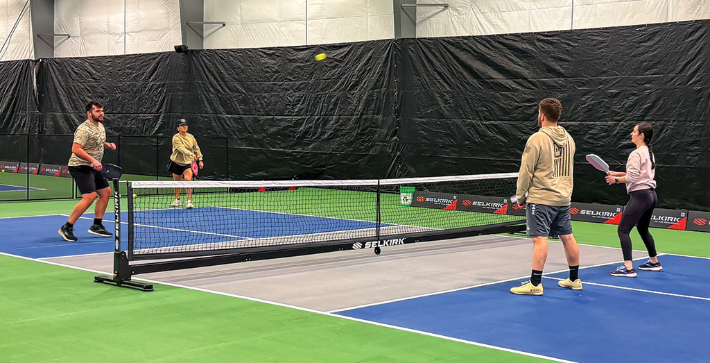 Playing pickleball at the Wicked Pickle